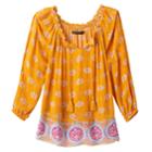 Girls 7-16 Mudd&reg; 3/4-length Cold Shoulder Peasant Top, Size: 7-8, Brt Orange