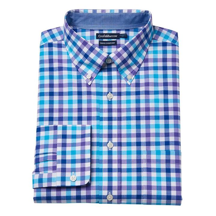 Big & Tall Croft & Barrow&reg; True Comfort Regular-fit Dress Shirt, Men's, Size: 20 34/5t, White