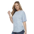 Plus Size Croft & Barrow&reg; Dolman Ruched Top, Women's, Size: 3xl, Blue Other