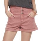 Juniors' Tinseltown Triple-stacked Shorts, Teens, Size: 7, Dark Pink