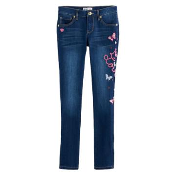 Girls 7-12 Freestyle Revolution Embroidered Leg Skinny Jeans, Size: 12, Ovrfl Oth