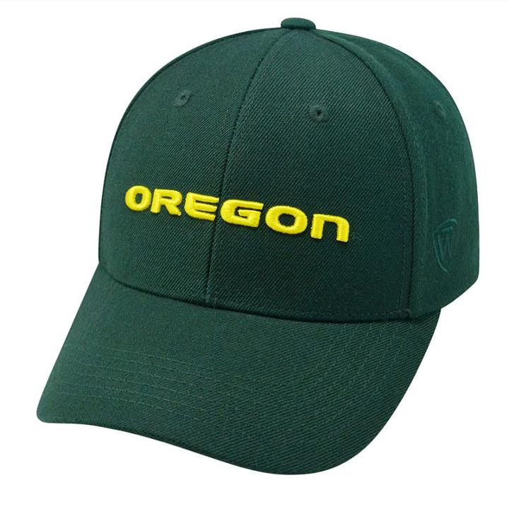 Top Of The World, Adult Oregon Ducks Premium Collection One-fit Cap, Dark Green