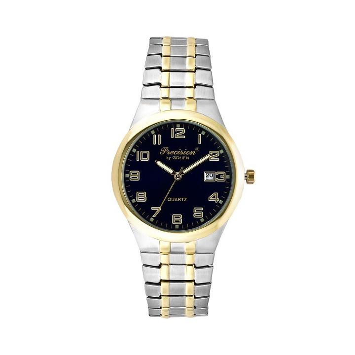 Precision By Gruen Men's Two Tone Expansion Watch, Size: Large, Multicolor