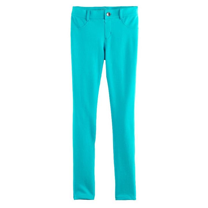 Girls 7-16 & Plus Size So&reg; Knit Jegging, Size: 10, Turquoise/blue (turq/aqua)