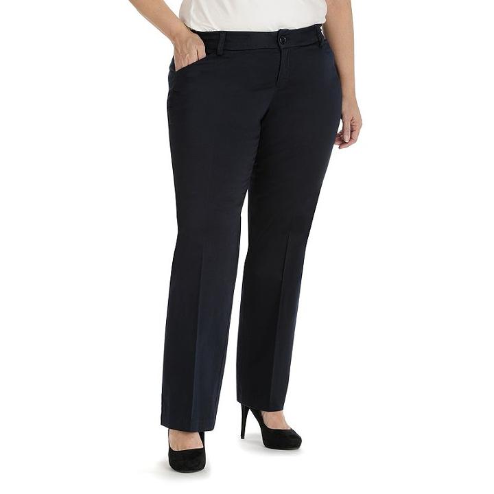 Plus Size Lee Maxwell Modern Fit Curvy Dress Pants, Women's, Size: 18 - Regular, Dark Blue