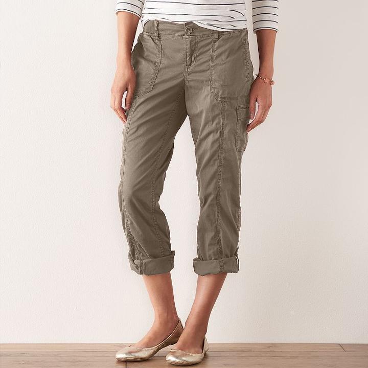 Petite Sonoma Goods For Life&trade; Cargo Convertible Pants, Women's, Size: 4 Petite, Med Brown