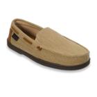 Dearfoams Men's Twill Moccasin Slippers, Size: Xl, Dark Brown