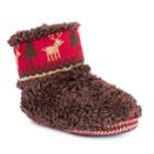 Women's Muk Luks Betsey Reindeer Bootie Slippers, Size: Large, Dark Red