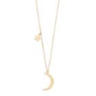 14k Gold Moon & Star Necklace, Women's, Size: 16, Yellow