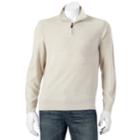 Men's Dockers Classic-fit Marled Comfort Touch Quarter-zip Sweater, Size: Xxl, White