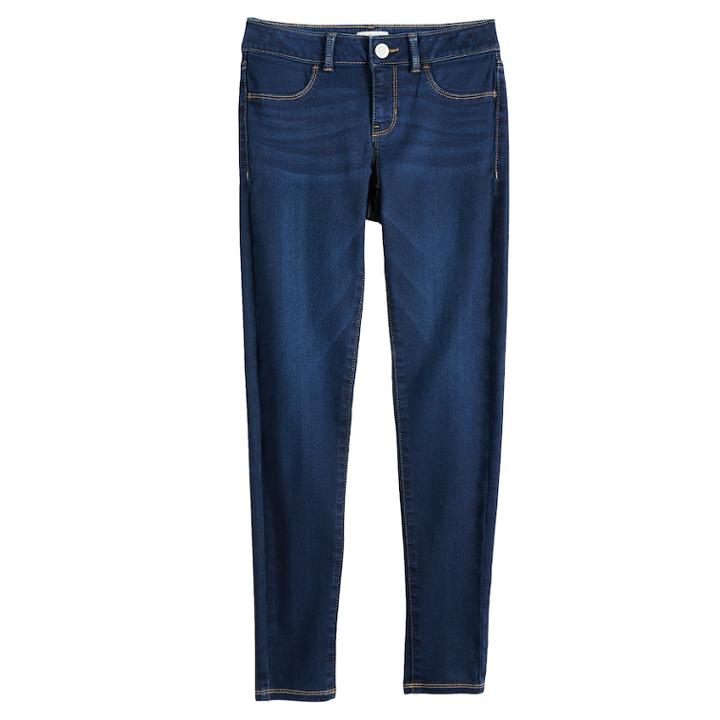 Girls 7-16 & Plus Size So&reg; Constructed Ultimate Jeggings, Size: 18 1/2, Dark Blue