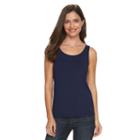 Women's Croft & Barrow&reg; Essential Scoopneck Tank, Size: Xxl, Blue