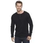 Men's Apt. 9&reg; Modern-fit Slubbed Henley, Size: Medium, Black
