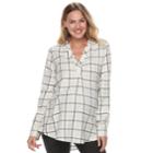Maternity A:glow Plaid Flannel Tunic, Women's, Size: Xxl-mat, Natural