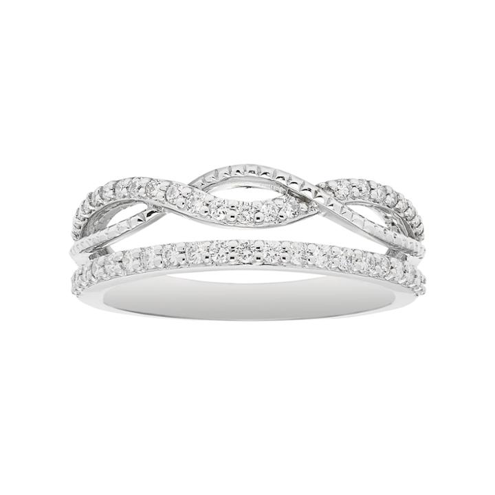 Boston Bay Diamonds 14k White Gold 3/8 Carat T.w. Diamond Infinity Stack Ring, Women's, Size: 7
