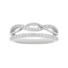 Boston Bay Diamonds 14k White Gold 3/8 Carat T.w. Diamond Infinity Stack Ring, Women's, Size: 7