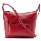 Ili Leather Front Pocket Crossbody Bag, Women's, Red