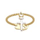 Everlasting Gold 10k Gold Cross Charm Ring, Women's, Size: 7, Yellow