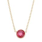 10k Gold Lab-created Ruby Circle Pendant Necklace, Women's, Size: 17, Red