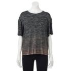 Women's Apt. 9&reg; Glitter Elbow Sleeve Tee, Size: Xxl, Black