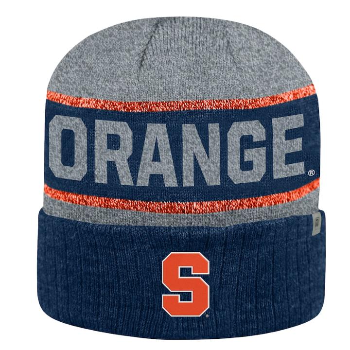 Adult Top Of The World Syracuse Orange Below Zero Ii Beanie, Adult Unisex, Blue (navy)