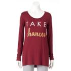 Women's Apt. 9&reg; Graphic Tunic, Size: Small, Dark Red