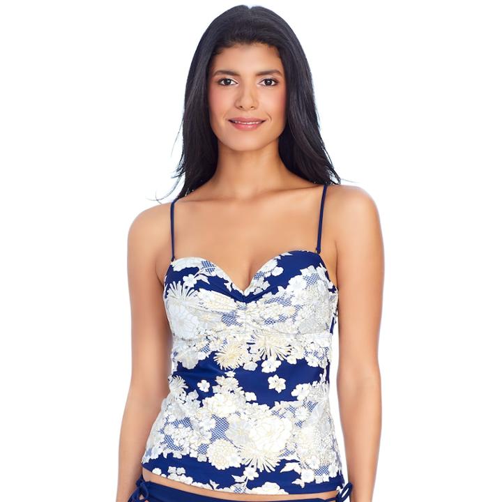Women's Ibiza Enhanced Bandeaukini Top, Size: Small, Blue (navy)