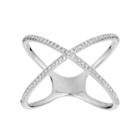 1/5 Carat T.w. Diamond 14k Gold X Ring, Women's, Size: 8, White