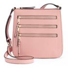 Apt. 9&reg; Robin Triple Zipper Crossbody Bag, Women's, Pink