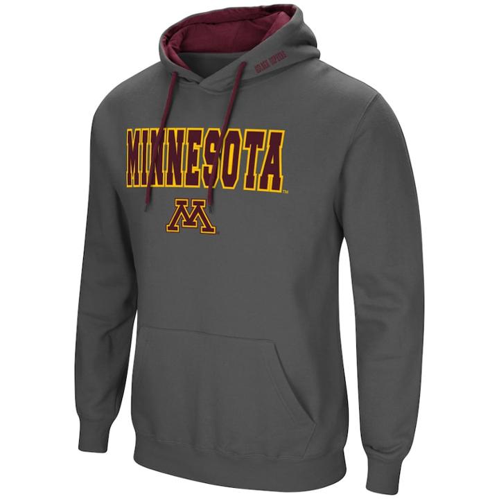 Men's Minnesota Golden Gophers Pullover Fleece Hoodie, Size: Small, Med Grey