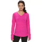 Women's Tek Gear&reg; Printed Long Sleeve Tee, Size: Large, Dark Pink
