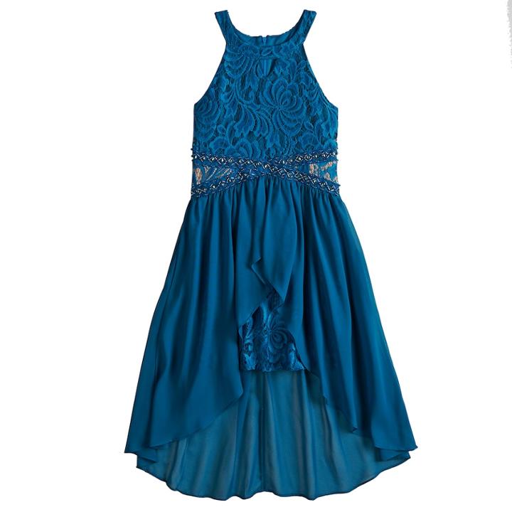 Girls 7-16 Love, Jayne Infinity Waist Walk-through Dress, Size: 10, Med Green