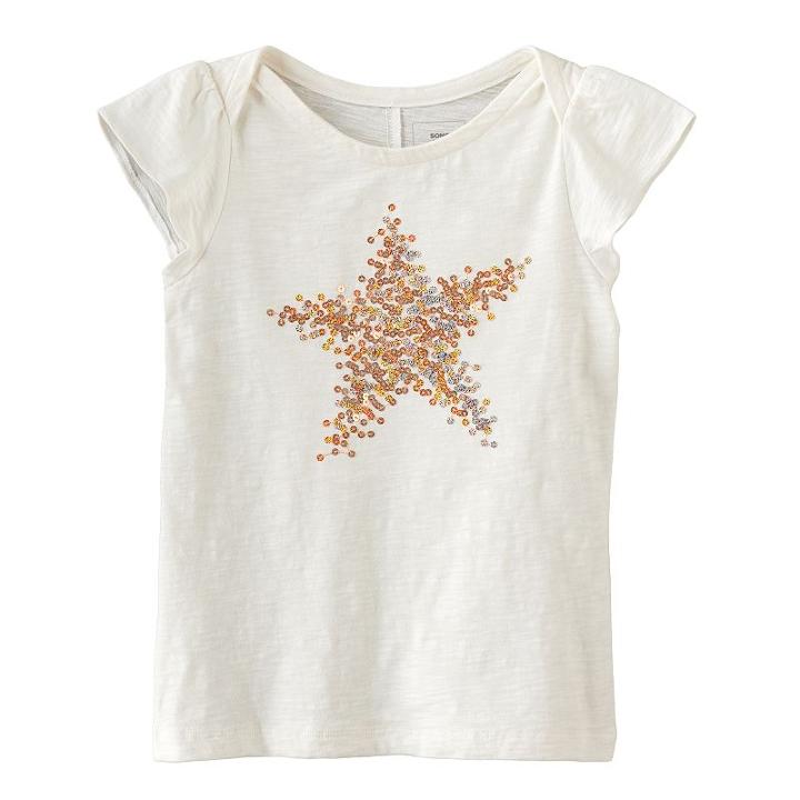 Girls 4-12 Jumping Beans&reg; Sequined Graphic Tee, Girl's, Size: 10, Lt Beige