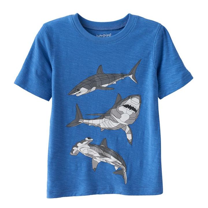 Boys 4-10 Jumping Beans&reg; Patterned Slubbed Tee, Boy's, Size: 7, Blue (navy)