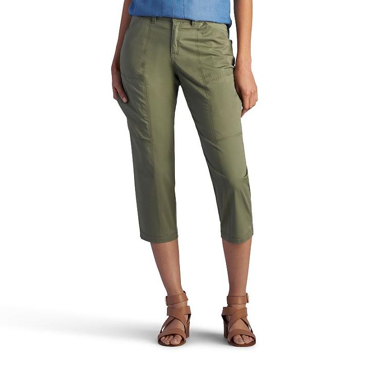 Women's Lee Brenna Relaxed Fit Capris, Size: 18 Avg/reg, Lt Green