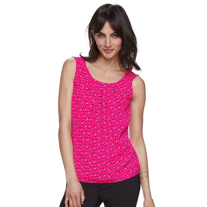 Women's Elle&trade; Pleated Scoopneck Tank, Size: Xl, Pink