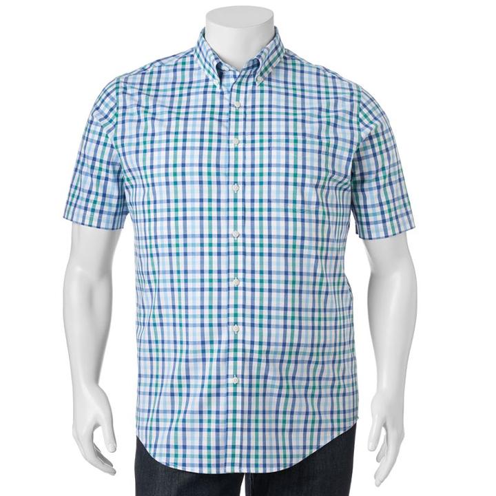 Big & Tall Croft & Barrow&reg; True Comfort Classic-fit Stretch Button-down Shirt, Men's, Size: 3xb, Turquoise/blue (turq/aqua)