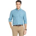 Men's Izod Essential Regular-fit Windowpane Button-down Shirt, Size: Xl, Blue Other