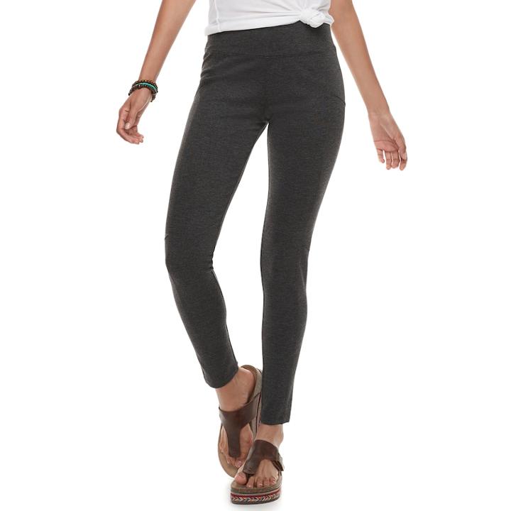 Juniors' Mudd High-waisted Ponte Leggings, Teens, Size: Small, Grey