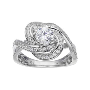 14k White Gold 1 1/4 Carat T.w. Igl Certified Diamond Swirl Engagement Ring, Women's, Size: 6