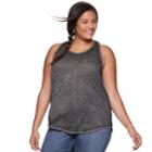 Juniors' Plus Size So&reg; Racerback Ringer Tank, Teens, Size: 1xl, Black