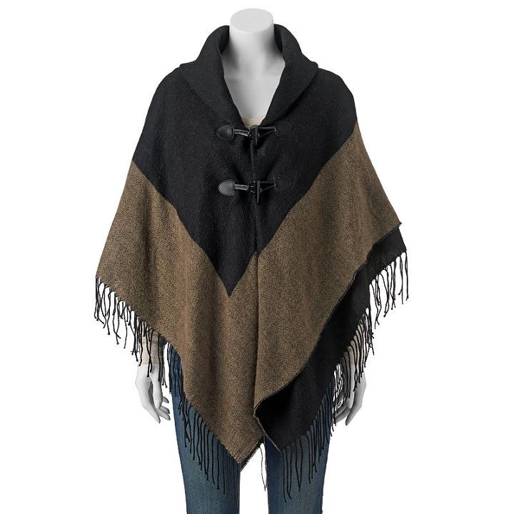 Apt. 9&reg; Two-tone Fringed Capelet, Women's, Oxford