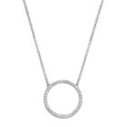 Fleur Cubic Zirconia Circle Necklace, Women's, Grey
