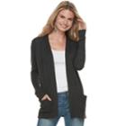 Women's Sonoma Goods For Life&trade; Ribbed Cardigan, Size: Xl, Dark Grey