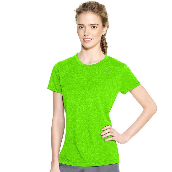 Women's Champion Powertrain Heather Performance Tee, Size: Large, Brt Green