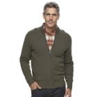 Men's Croft & Barrow&reg; True Comfort Classic-fit Full-zip Sweater, Size: Xl, Dark Green