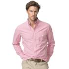Men's Chaps Classic-fit Gingham Checked Easy-care Poplin Button-down Shirt, Size: Medium, Pink