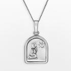Sterling Silver Praying Child Tablet Pendant, Adult Unisex, Size: 18, Grey