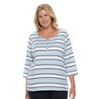 Plus Size Croft & Barrow&reg; Splitneck Tee, Women's, Size: 3xl, Light Blue