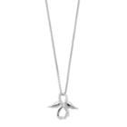 Sterling Silver 1/6 Carat T.w. Diamond Winged Infinity Pendant Necklace, Women's, Size: 18, White